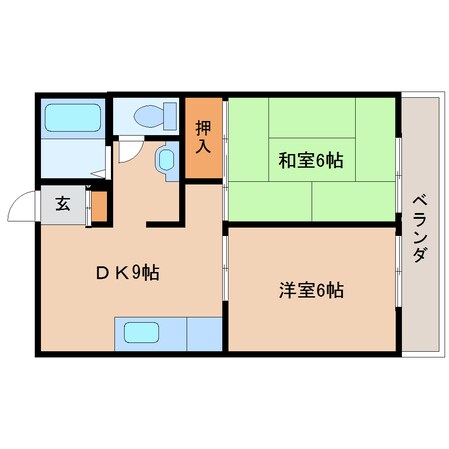 帯解駅 徒歩8分 2階の物件間取画像